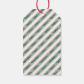 Blush Pink Green Glitter Stripes Christmas ギフトタグ (裏面)
