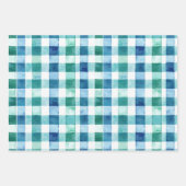 Blush Pink Green Glitzy Stripes Christmas ラッピングペーパーシート (正面2)