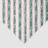 Blush Pink Green Glitzy Stripes Christmas 薄葉紙 (詳細)