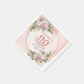 Blush Pink Greenery Floral 90th Birthday Party   スタンダードカクテルナプキン (角)