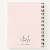Blush Pink Grey Script Name Artwork Sketchbook ノートブック (裏面)