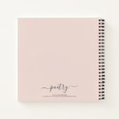 Blush Pink Grey Script Your Name Poetry ノートブック (裏面)