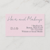  Blush Pink Hair & Beauty Business Card SM Icons 名刺 (裏面)
