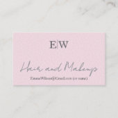  Blush Pink Hair & Beauty Business Card SM Icons 名刺 (正面)