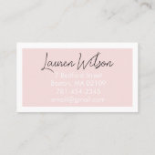  Blush Pink Hair, Makeup & Beauty Business Card 名刺 (裏面)