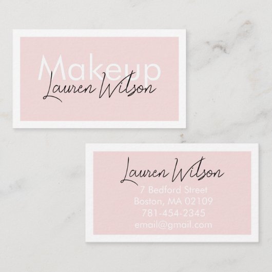  Blush Pink Hair, Makeup & Beauty Business Card 名刺 (正面/裏面)