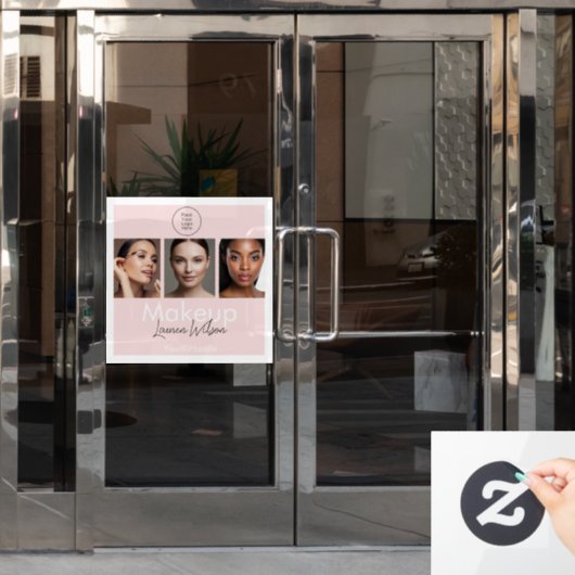  Blush Pink Hair, Makeup & Beauty Studio Branding  ウィンドウサイン (オフィスドア)