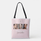Blush Pink Hair, Makeup & Beauty Studio Branding トートバッグ (裏面)
