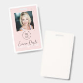  Blush Pink Hair, Makeup & Beauty Studio Branding  バッジ (正面＆裏面)