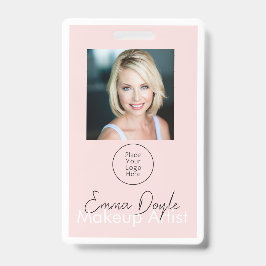  Blush Pink Hair, Makeup & Beauty Studio Branding  バッジ