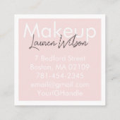 Blush Pink Hair, Makeup & Beauty Studio Square スクエア名刺 (裏面)