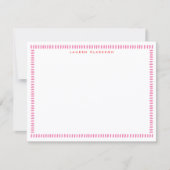 Blush Pink Hand Painted Stripe Border Note card 招待状 (正面)