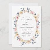 Blush Pink Harmonious Spring Wedding 招待状 (正面)