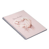 Blush Pink Heart Scarf Warm Heart ノートブック (右側)