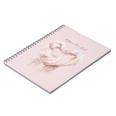 Blush Pink Heart Scarf Warm Heart ノートブック (左側)