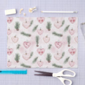 Blush Pink Hearts Christmas Pine Cones 薄葉紙 (クラフト)
