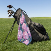 Blush Pink Hydrangeas Floral ゴルフタオル (グリーン)