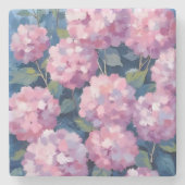 Blush Pink Hydrangeas Floral ストーンコースター (正面)