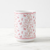 Blush Pink Ink Outlined Floral コーヒーマグカップ (中央)