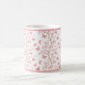 Blush Pink Ink Outlined Floral Mug コーヒーマグカップ (中央)