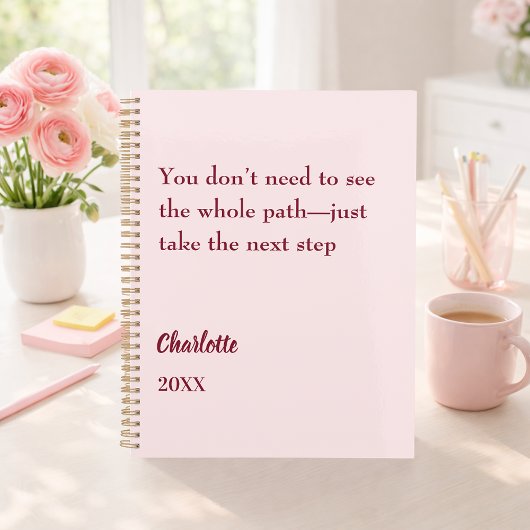 Blush pink inspirational goal quote 2026 プランナー手帳