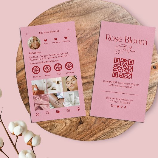 Blush Pink Instagram Business Card 名刺