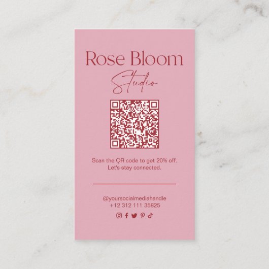 Blush Pink Instagram Business Card 名刺 (裏面)