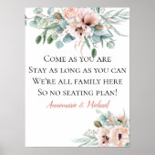 Blush Pink & Ivory No Seating Plan Wedding Sign ポスター (正面)