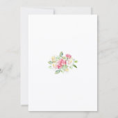 Blush Pink/Ivory Watercolor Roses Photo Wedding セーブザデート (裏面)