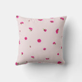 Blush Pink Japanese Red Cosmos Floral Pattern クッション (裏面)