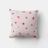 Blush Pink Japanese Red Cosmos Floral Pattern クッション (正面)