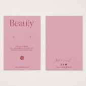 Blush Pink Jewelry Earring Display Card (正面&裏面)