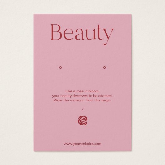 Blush Pink Jewelry Earring Display Card (正面)