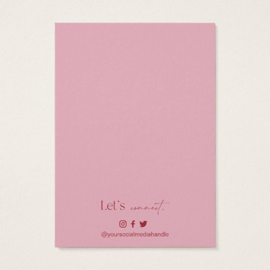 Blush Pink Jewelry Necklace Display Card (裏面)