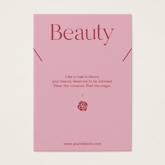 Blush Pink Jewelry Necklace Display Card (正面)