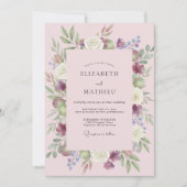Blush Pink Lavish Spring Wedding 招待状 (正面)