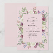 Blush Pink Lavish Spring Wedding 招待状 (正面/裏面)
