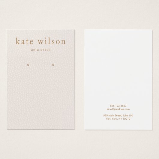 Blush Pink Leather Earring Display Card (正面&裏面)