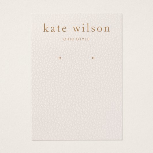 Blush Pink Leather Earring Display Card (正面)