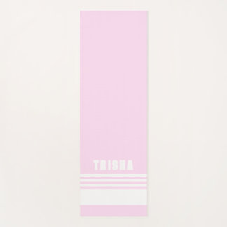 blush pink light modern preppy classic stripes ヨガマット