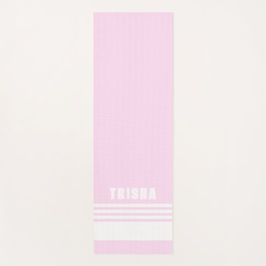 blush pink light modern preppy classic stripes ヨガマット (正面)