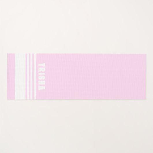 blush pink light modern preppy classic stripes ヨガマット (正面(横))