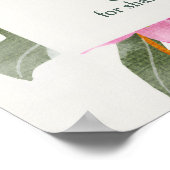 Blush Pink Lily Arched Floral Wedding Welcome ポスター (角)