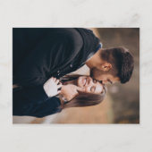 Blush Pink Lily Arched Photo Wedding Save the Date 案内ポストカード (裏面)