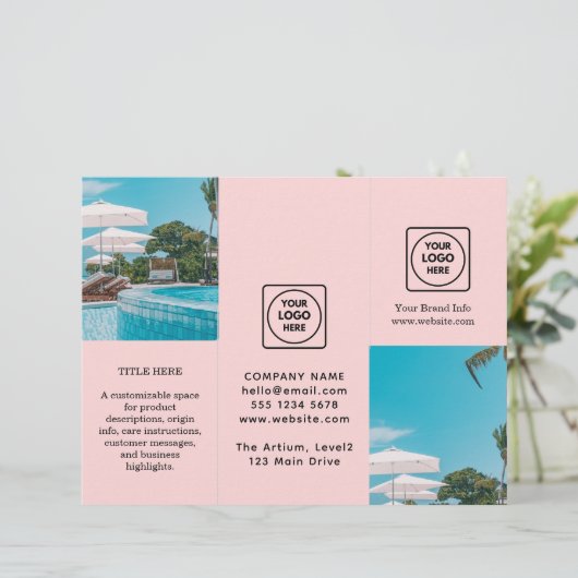 Blush Pink Logo | Elegant Custom Business Branding (スタンド正面)