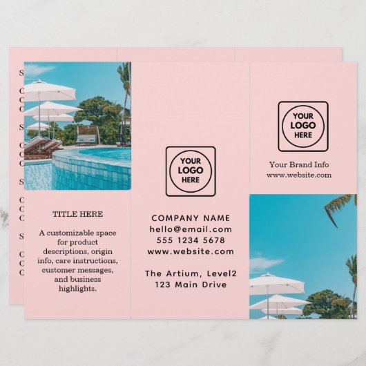 Blush Pink Logo | Elegant Custom Business Branding (正面/裏面)