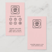 Blush Pink Logo | Modern Business Loyalty Design ロイヤリティカード (正面/裏面)
