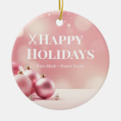 Blush Pink Logo Ornament for Salons セラミックオーナメント (正面)