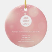 Blush Pink Logo Ornament for Salons セラミックオーナメント (裏面)