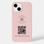 Blush Pink Logo QR Code Business iphone case Case-Mate iPhoneケース (裏面)